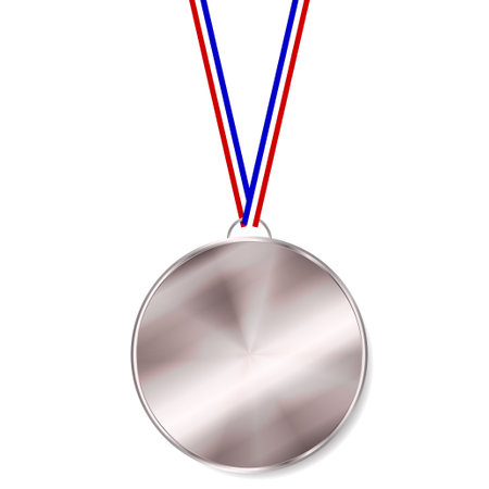 Medal  ribbon  silver  frame  iconのイラスト素材