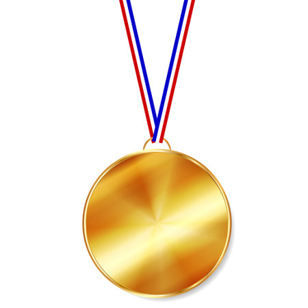 medal ribbon gold frame iconのイラスト素材