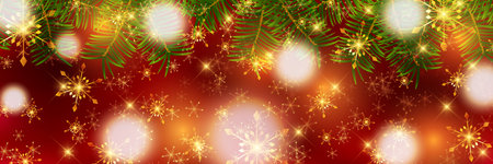 Christmas Fir Tree Snow Backgroundのイラスト素材