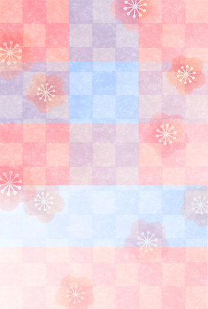 Japanese Pattern Nengajo Washi Backgroundのイラスト素材