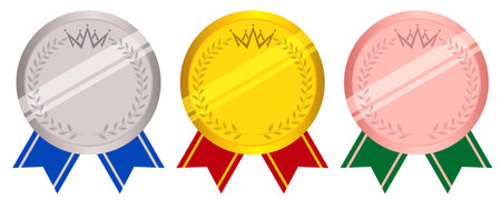 medal gold crown frame iconのイラスト素材