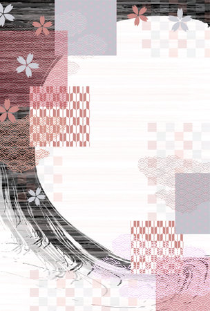 Cherry Blossoms Nengajo Japanese Pattern Patterns Backgroundのイラスト素材