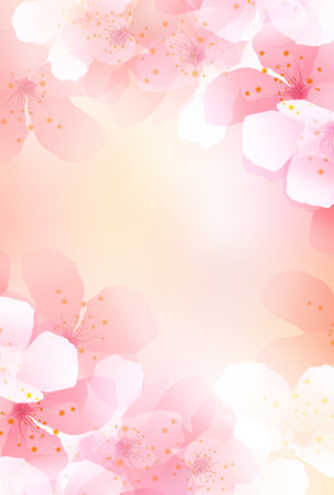 Cherry Blossoms Japanese Pattern Watercolor Backgroundのイラスト素材
