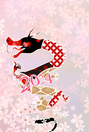 dragon New Year's card Chinese zodiac Backgroundのイラスト素材