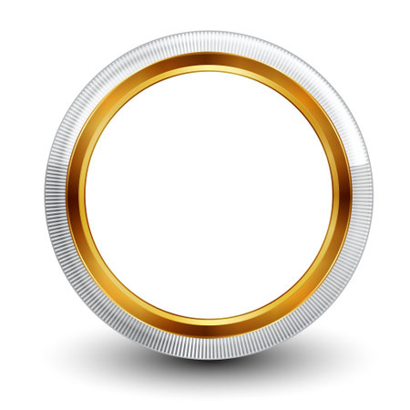 button medal gold frame iconのイラスト素材