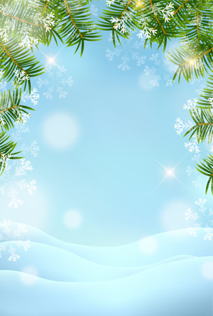 Christmas Snow Landscape Winter Backgroundのイラスト素材