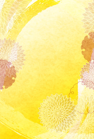 Japanese Pattern Nengajo Chrysanthemum Backgroundのイラスト素材