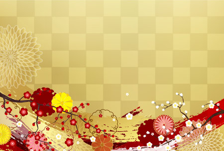 Ume Japanese Pattern Spring Backgroundのイラスト素材