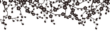 Ume Japanese Pattern Spring Backgroundのイラスト素材