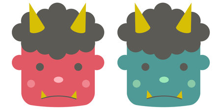 Oni Setsubun Bean-throwing Spring Iconのイラスト素材