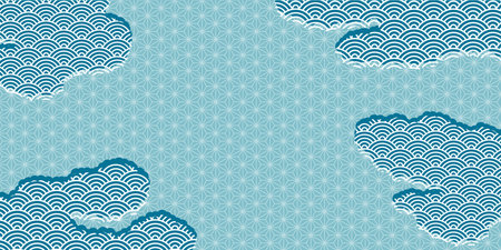 Japanese Pattern Ripples Sea of Clouds Patterns Backgroundの写真素材