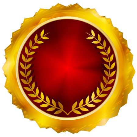 Medal  Laurel  gold  frame  iconのイラスト素材