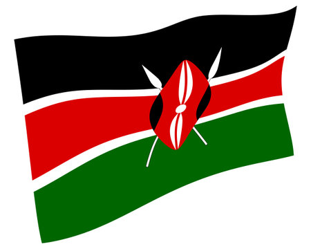 Kenya country flag world iconのイラスト素材