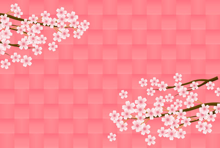 cherry blossom spring flower backgroundのイラスト素材