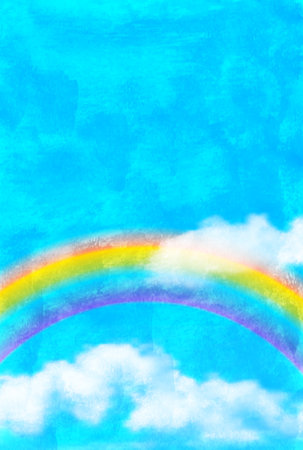 Sky Cloud Rainbow Landscape Backgroundのイラスト素材