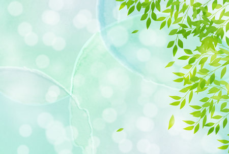 fresh green leaves hot weather backgroundのイラスト素材