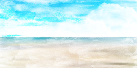 Sea Sky Wave Landscape Backgroundのイラスト素材
