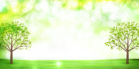 fresh green leaves sky backgroundのイラスト素材
