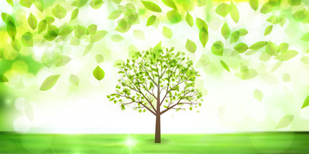 fresh green leaves sky backgroundのイラスト素材