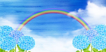 Hydrangea Rainy Season Flower Backgroundのイラスト素材