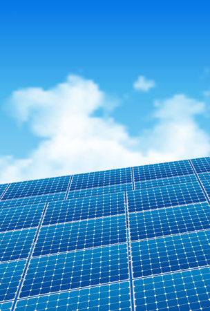 solar panel sky sunlight backgroundのイラスト素材