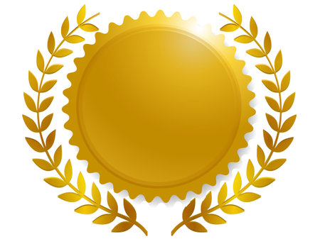 Medal Laurel Gold Frame Iconのイラスト素材