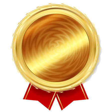 medal gold frame ribbon iconのイラスト素材