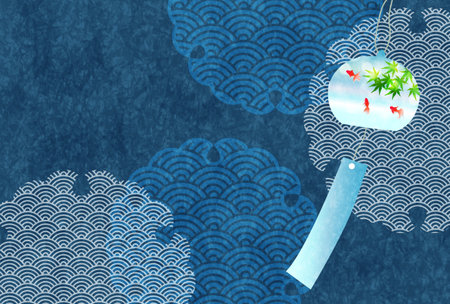 goldfish maple hot weather backgroundのイラスト素材