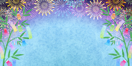 Tanabata Tanabata Decoration Fireworks Backgroundのイラスト素材