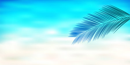 Sea Palm Summer Landscape Backgroundのイラスト素材