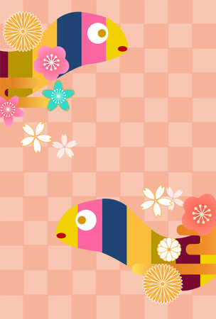 Snake New Year's card Cute Backgroundのイラスト素材