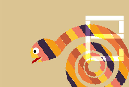 Snake New Year's card Cute Background
