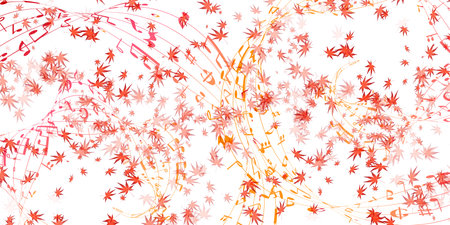 Autumn Leaves Music Notes Autumn Backgroundのイラスト素材