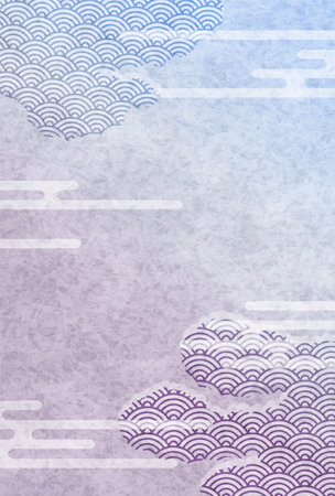 Mourning Japanese Pattern Postcard Backgroundのイラスト素材