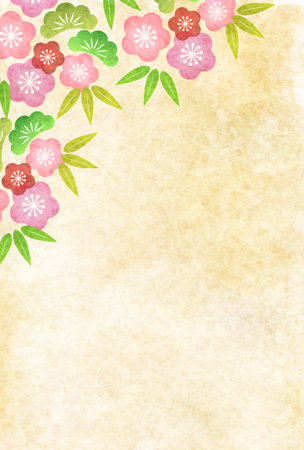 pine bamboo plum New Year's card lucky charm backgroundのイラスト素材