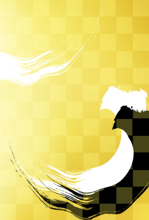 Brush Gold Japanese Pattern Backgroundのイラスト素材