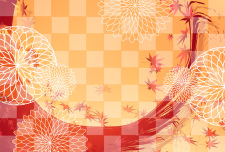 Autumn Leaves Maple Tree Chrysanthemum Backgroundのイラスト素材