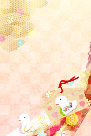 Snake New Year's card Cute Backgroundのイラスト素材