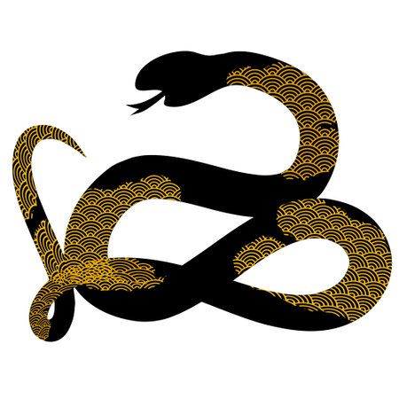 Snake New Year's card Silhouette Iconのイラスト素材