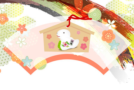 Snake New Year's card Silhouette Backgroundのイラスト素材