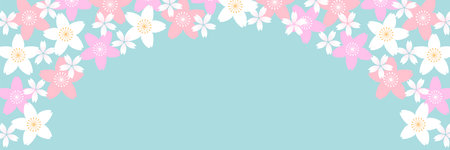 Cherry Blossoms Japanese Pattern Watercolor Backgroundのイラスト素材
