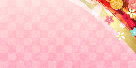 cherry blossom spring watercolor backgroundのイラスト素材