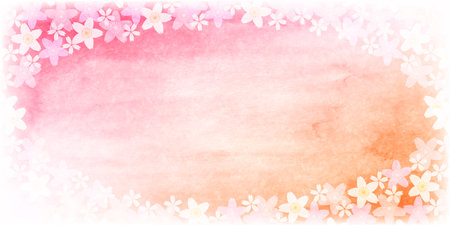 Cherry Blossoms Japanese Pattern Watercolor Backgroundのイラスト素材