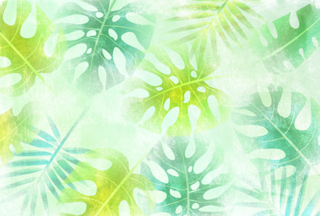 fresh green leaves houseplants backgroundのイラスト素材