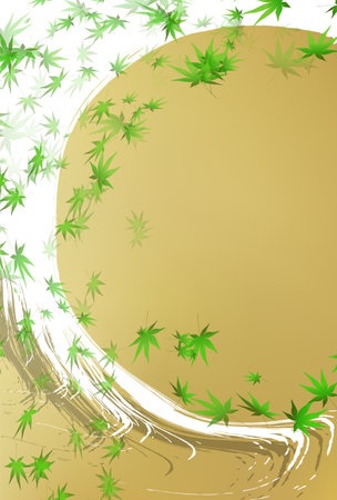 fresh green maple leaf backgroundのイラスト素材