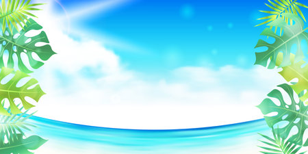 fresh green sea leaves backgroundのイラスト素材