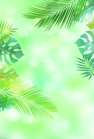 fresh green leaves houseplants backgroundのイラスト素材