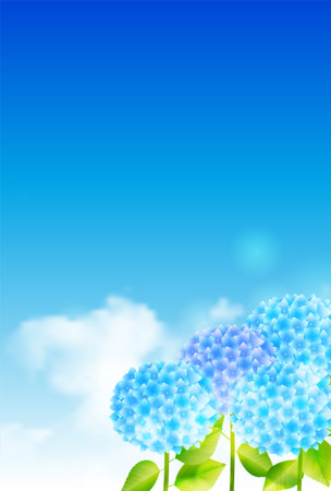 hydrangea fresh green flower backgroundのイラスト素材