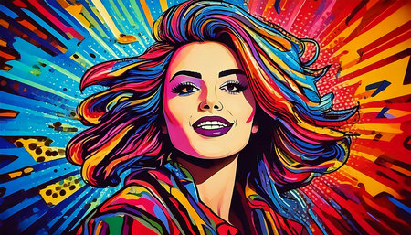 Comic Female Generative AI Backgroundの素材