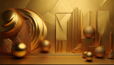 Gold 3d Generative AI Backgroundの素材